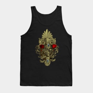 Awesome golden skull with roses Tank Top